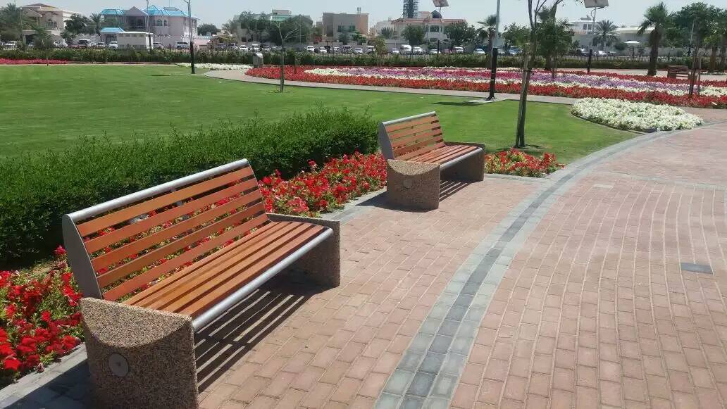 3000mm Long Outdoor Wooden Bench For Campus School Street OEM