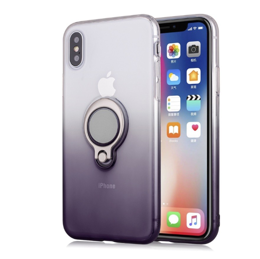 Color Gradient Ring Magnetic Car Mount Holder Soft TPU Case Back Cover For Oppo F5/A73/A79 R11S plus A5/A3S FIND X A71