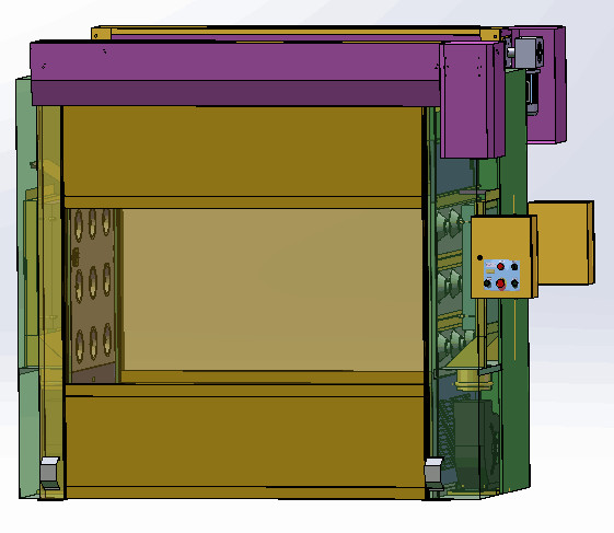 W1800mm Cargo Air Shower Tunnel With Fast Speed Shutter Doors for For Forklift, Powder coated steel material