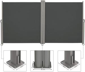 Wholesale Double Side Awning, Full Aluminium Frame, 160x600 Cm, Dark Grey, For Garden Backyard from china suppliers