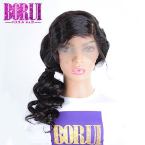 Wholesale 180% Density Loose Deep Wave Lace Front Wig Brazilian Human Hair Swiss Lace from china suppliers