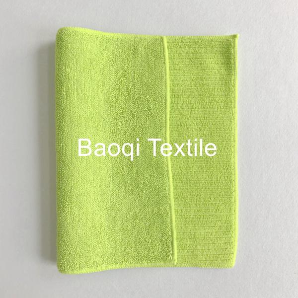 Green 2 layersthick twist solid microfiber dish rags， tea towels wipes,single