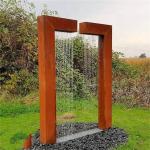 Strong Protection Vertical Corten Steel Water Feature Art Decoration Antirust