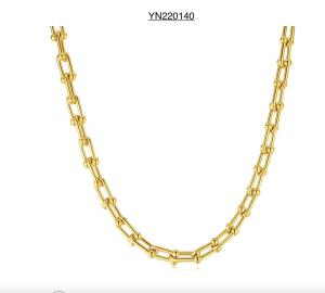 Wholesale torque simple horseshoe buckle cross necklace 18K Gold Stainless Steel Necklace from china suppliers