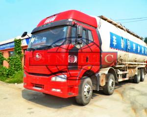 Wholesale FAW J6 Cabin 8x4 Dry Bulk Cement Powder Truck , 40 Cubic Tanker Dry Cement Truck from china suppliers