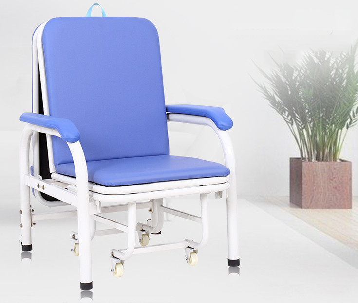 Blue Aluminium Fold Up Chairs , Hospital Furniture Chairs CE ISO Certificated
