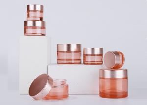 Wholesale 5ml 10ml 15ml 20ml 30ml 50ml 60ml 100ml Straight Round Rose Gold Lid Cosmetic Face Cream Jar Pink Glass Cream Jars with Spoon from china suppliers