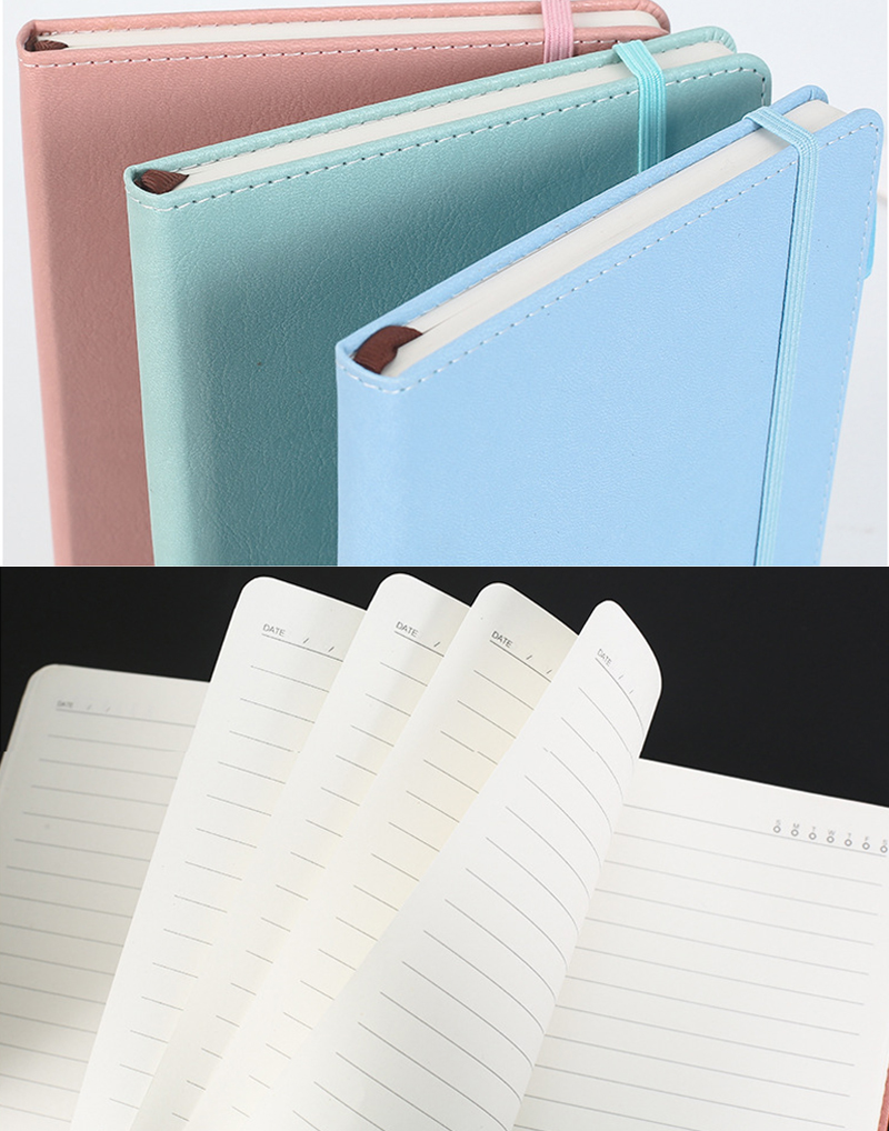 pu leather Diary Journal Notebook Spiral Binding With 100 Sheets Loop Thick