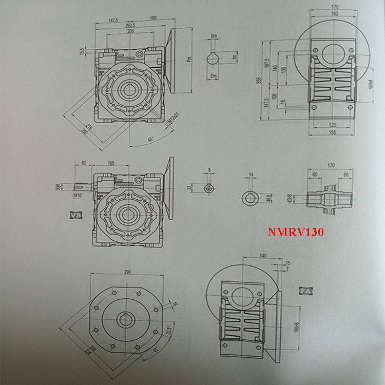 RV25 30 40 50 63 75 90 110 130 150 Belt Gearbox