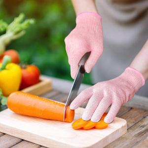 Wholesale 25cm 26cm 27cm Kitchen Cut Resistant Gloves For Cutting Level 5 Grey Pink from china suppliers