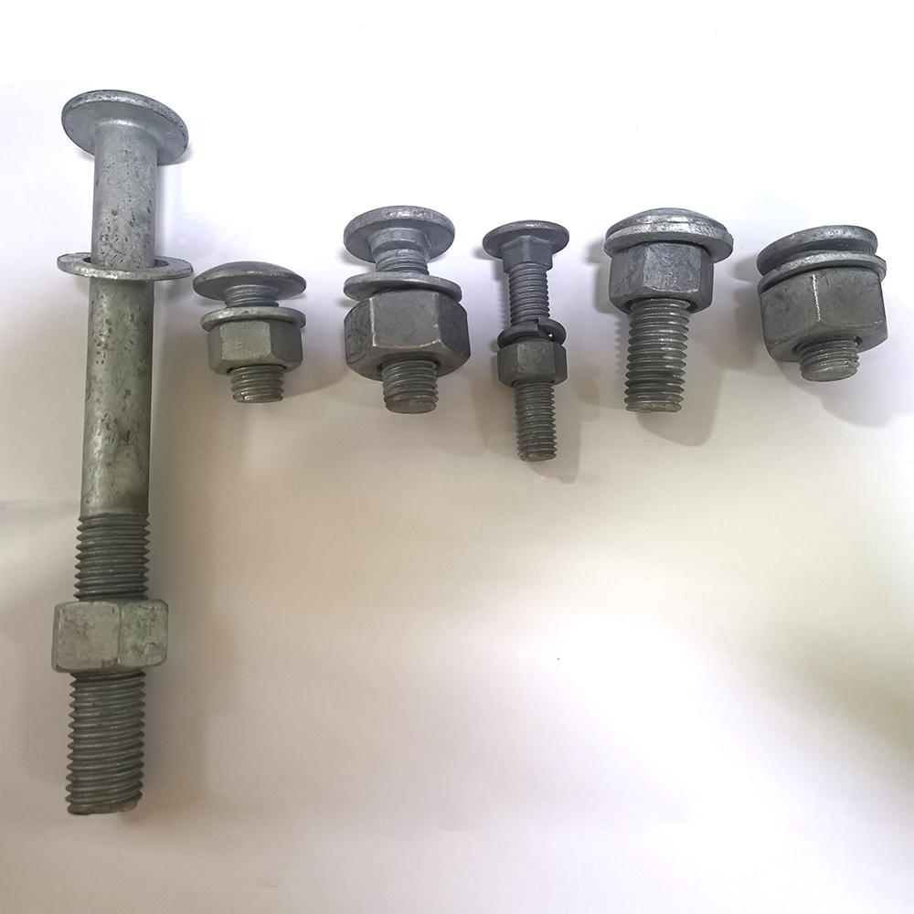 HDG Oval Neck Track Bolt Railway Guardrail Bolt Carbon Steel Highway Guardrail Bolt