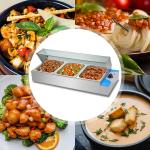 220V Commercial Kitchen Heavy Duty Electric 4-Pan Bain Marie for Restaurant