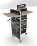 Floor Standing Movable Wood Clothing Store Fixture For Store Retail Clothing