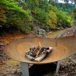 Manual Ignition Rustic Red Steel Fire Pits Metal Steel Fire Bowl Outdoor