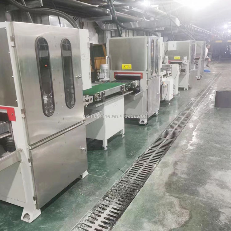 Double Abrasive Belt Automatic Polishing Machine 30KW Stainless Steel Cutting Plate
