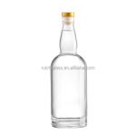 500ml 700ml 750ml Super Flint Glass Vodka Bottle with Customized Logo Decoration