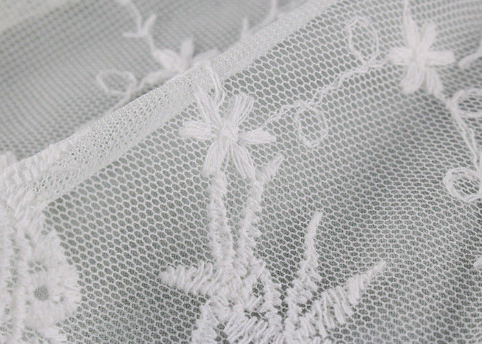 19 CM Floral Embroidered Lace Trim With Scallop Edge For Dress By OEKO - TEX
