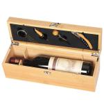 Sustainable Retro Wood Single Wine Bottle Box Holder Gift Christmas Day Wine