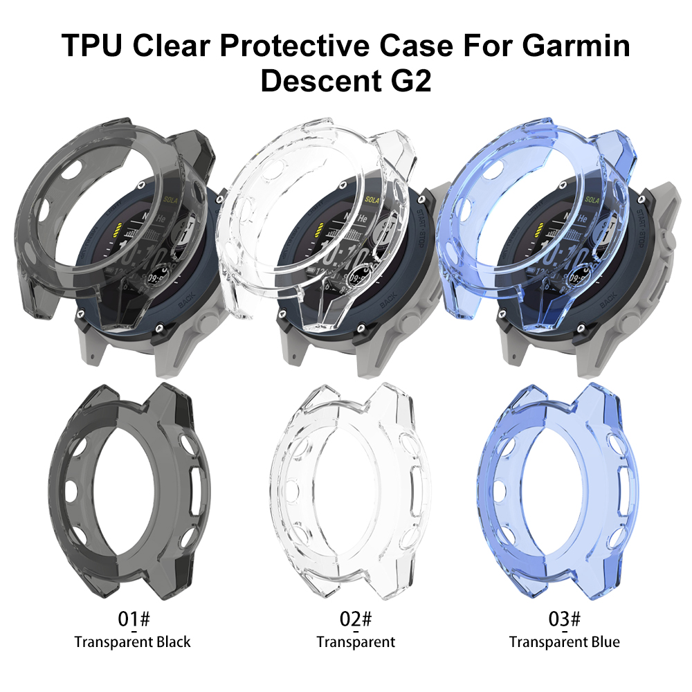 Eraysun TPU Case for Garmin Descent G2 Hollow Protector Shell Coverage for Garmin Descent G1/ Solar/Letel Watch Protection Cover