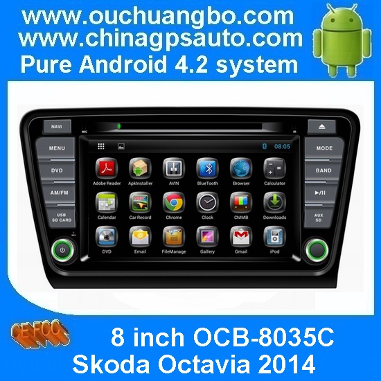Ouchuangbo Android 4.2 DVD Navi Multimedia for Skoda Octavia 2014 with Capacitive Screen U