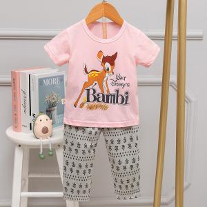 Wholesale Leisure Children Short Sleeve Pajama Set No Allergy Deer Print Pajamas from china suppliers