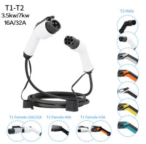 Wholesale Portable 7kw 32A Saej 1772 T1-T2 EV Charger CE Electric Car Charging With Cable from china suppliers