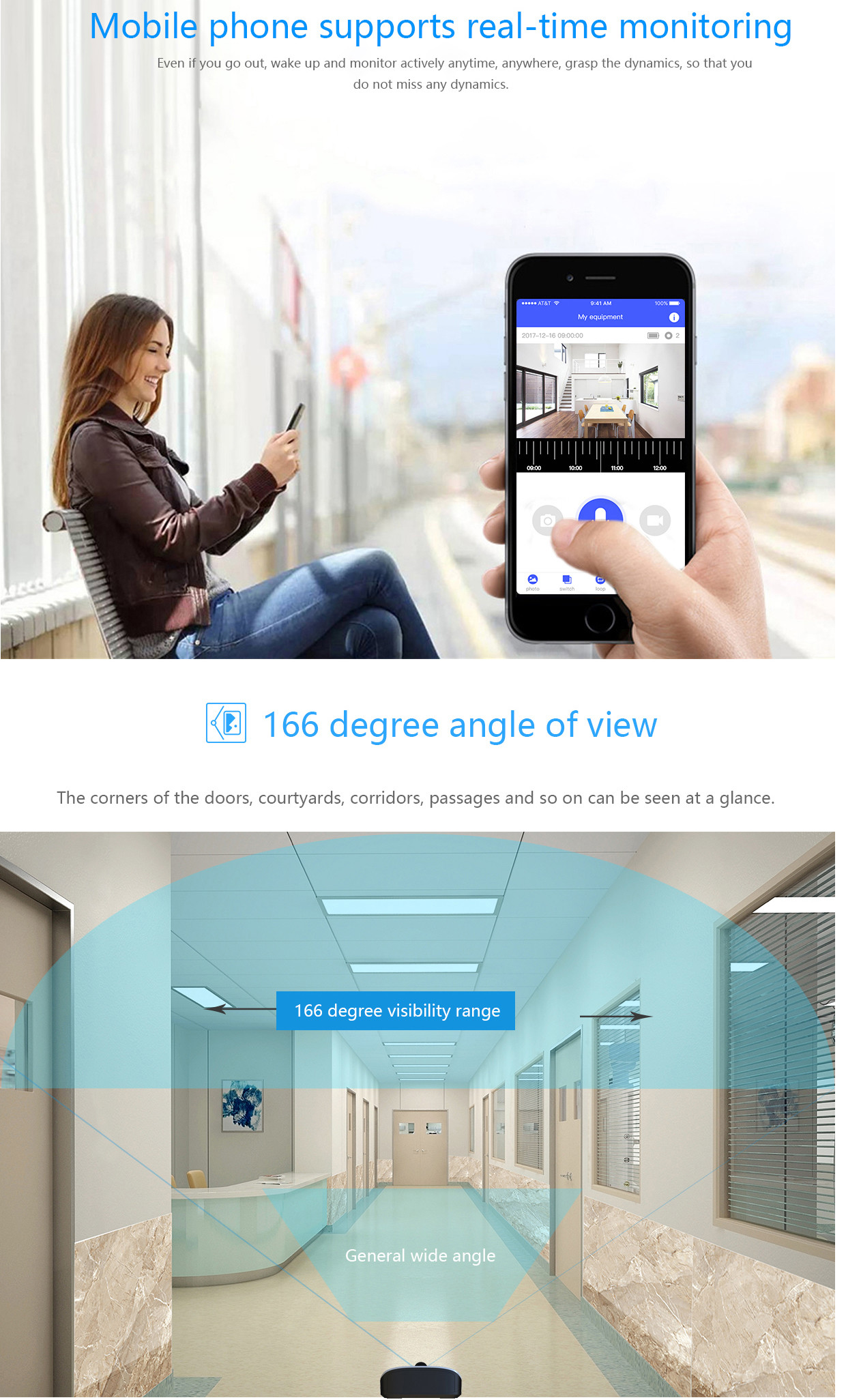 HFSecurity RD07 Wide Angel WIFI VIsua Real Time Two Way Audiol Door Bell