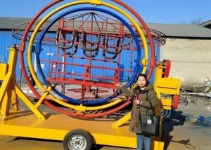 Wholesale FRP Material 3D Space Ring Rides , 2/4/6 Seats Mobile Human Gyro Ride from china suppliers