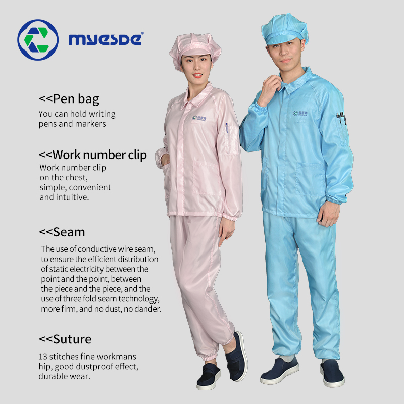 esd Garment Wholesale Anti Static ESD Clothes Safety Clothing Cleanroom Jacket clean room coveralls