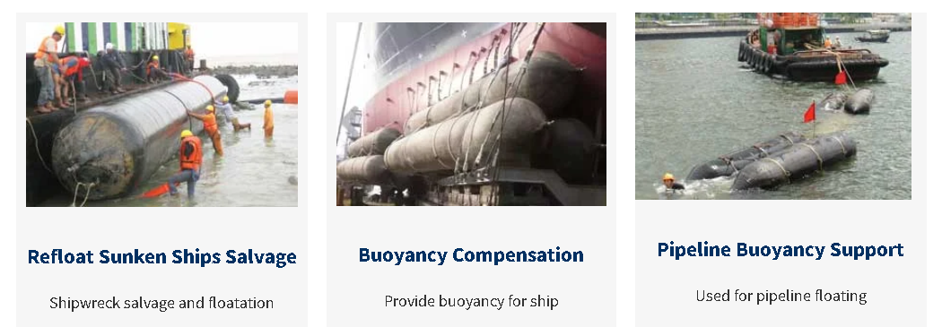 Cylindrical Inflatable Marine Airbags Multi layer Marine Rubber Air Bags