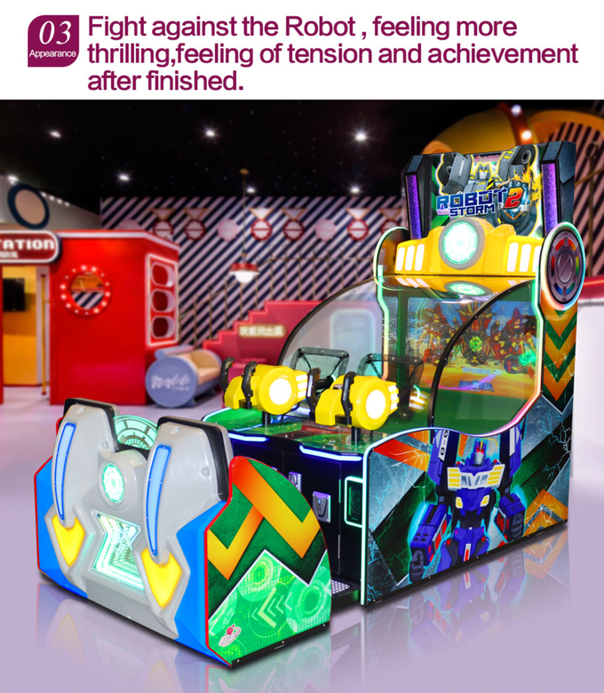 2 players Robot Storm ball shooting video redemption machines with ticket for prize