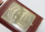 Antique 9 Oz Hip Flask Business Gift Set Leather Patch Pu Ss Wine Bottle Set