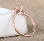 Wholesale Factory 925 Sterling Silver Jewelry Rose Gold Morganite Ring Round Cut