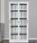 Office Glass Sliding Door Gray 5 Tiers Metal Storage Cabinet