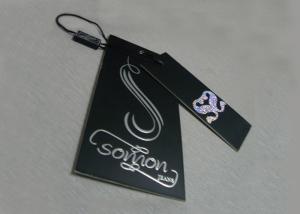 Wholesale Custom Luxury Paper Hang Tags For Clothing Brand Emboss Silver Foil Logo Plastic Tags from china suppliers