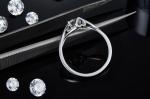 Women 3 Carat Natural Moissanite Ring Gemstone Wedding Promise Engagement