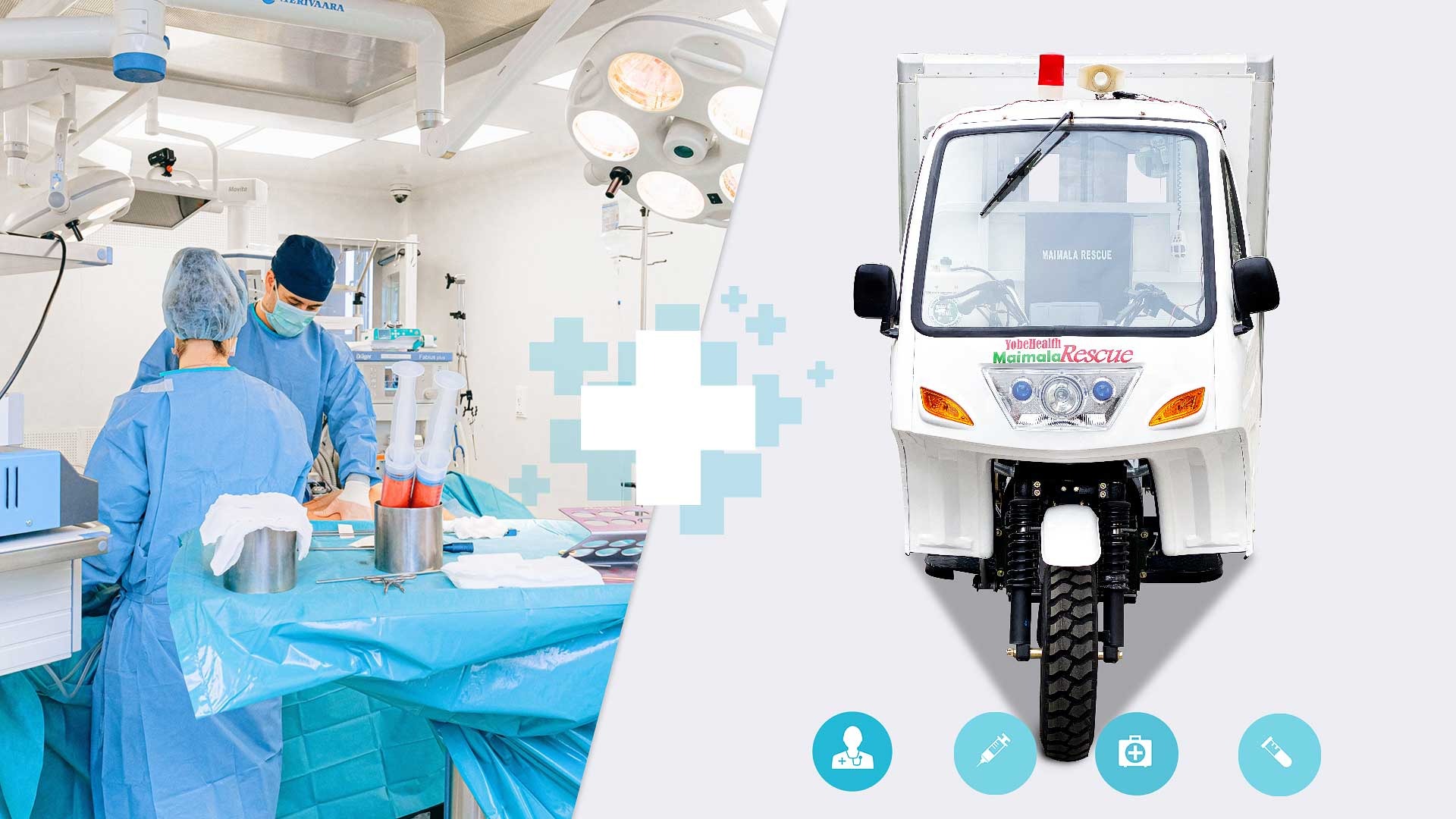 Motorized Tricycles Emergency Vehicles 250CC Motos Ambulance Tricycle for Adult Big Wheel