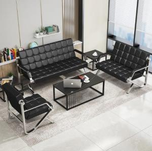 Wholesale Modern Beauty Spa Salon Waiting Room Sofa Comfort 3 Seater Office Sofa Leather Reception Sofa Couch from china suppliers