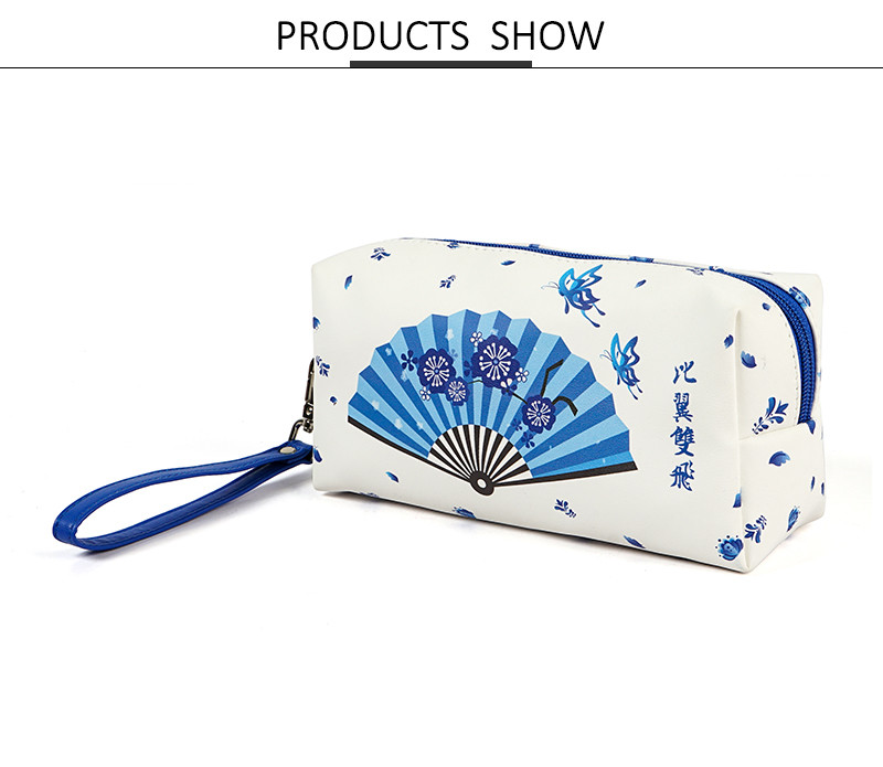 Multifunctional PU Leather Makeup Pouch Bag With Handle