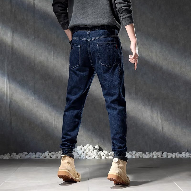 Black Heavy Fake Knitted Jeans Slub Denim Fabric By The Yard 12 Oz