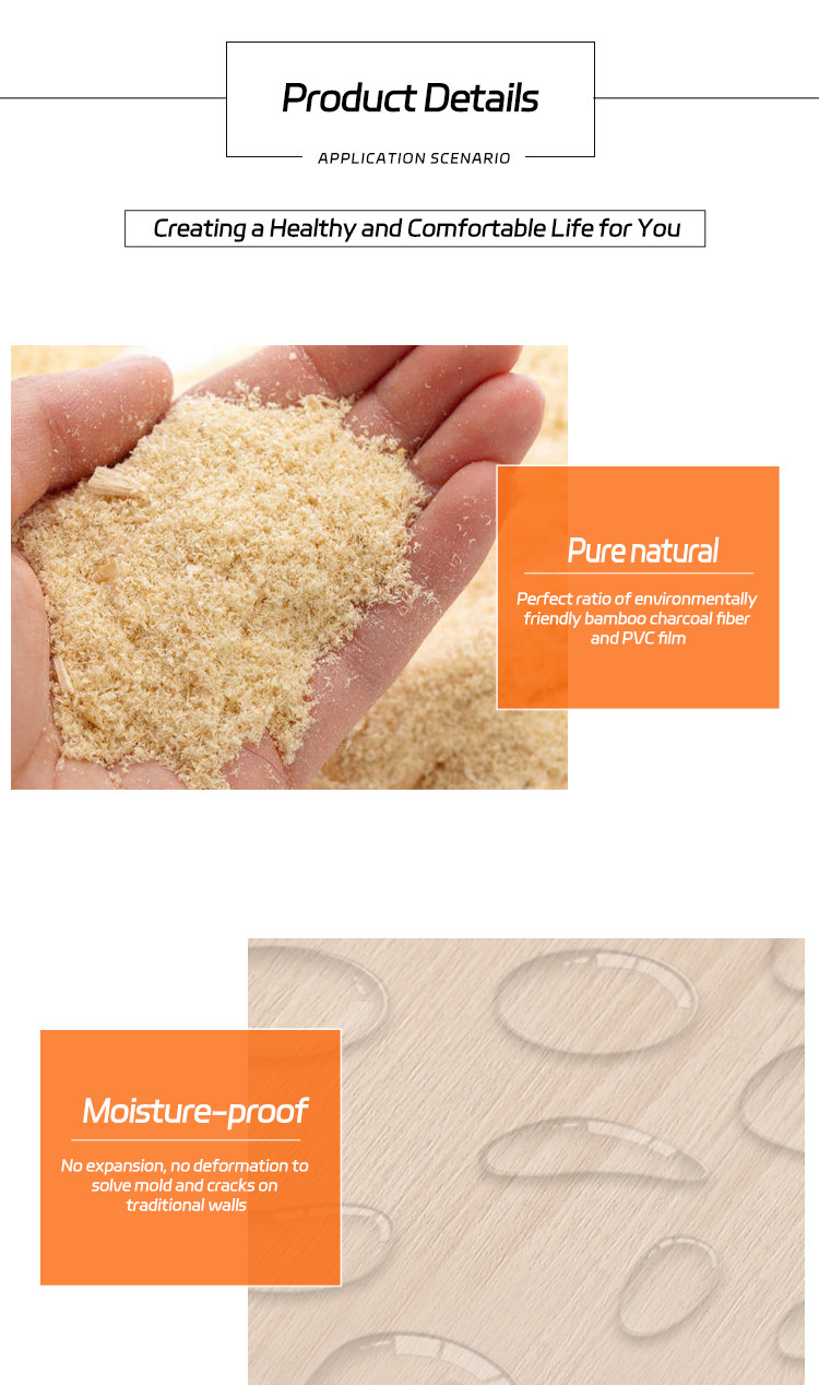 Flame Retardant Waterproof Thickness 8mm Bamboo Fiber Interior Wall Panels