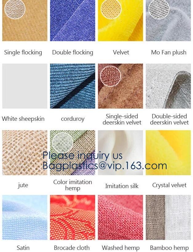 BAGS, PU, OXOFOD, SPANDEX, NYLON, EVA, SPANDEX, VELVET, LEATHER, COTTON, POLYESTER, REUSABLE, RESEALABLE, BIODEGRADABLE