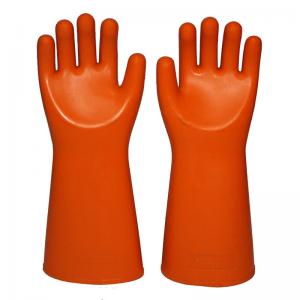 China Straight Cuff Rubber Latex 35KV Insulating Electric Gloves on sale
