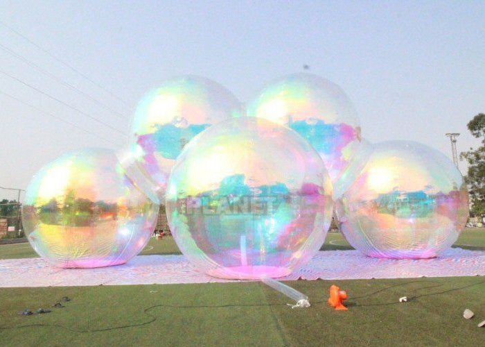 Giant Event Decoration PVC Floating Sphere Mirror Balloon Disco Shiny Inflatable Floating Mirror Ball For Christmas