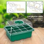 Green Plant Seed Starting Trays With Dome 12 Holes Reusable Durable For