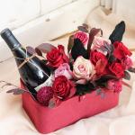 Luxury Suede Velvet Paper Board Flower Bouquet Box Packaging Round Case Custom