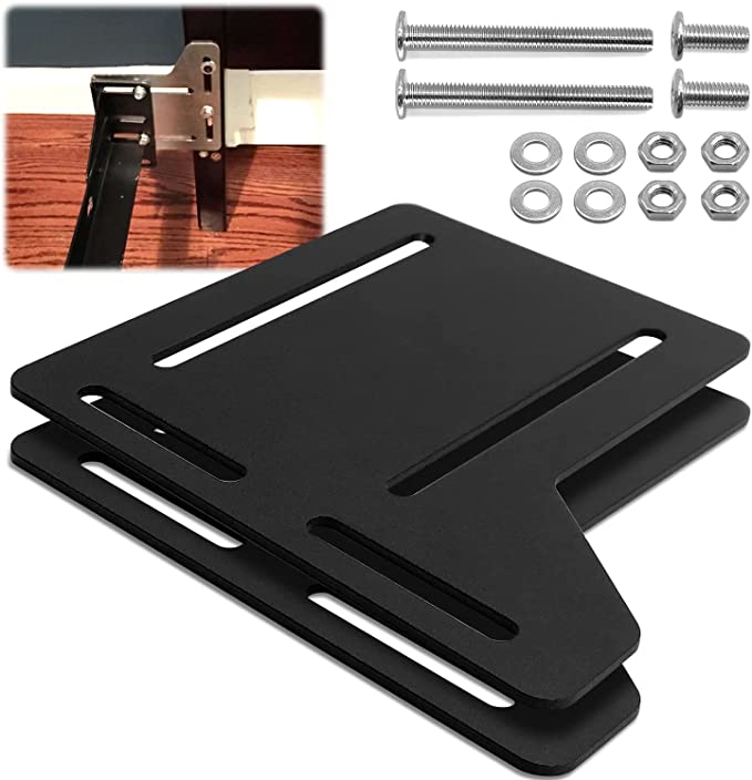 2PCS Heavy Duty Bed Rail Hardware Adapter for Headboard Attachment on Adjustable Beds