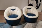 Commercial Light 360° Rotating Chair Cowhide Luxury Office Home