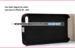 Dots Pattern Magnet Flip Leather Hard Case For iPhone 4S - Pink