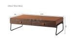 Italian Modern Style Fancy Leather Metal Legs Coffee Table